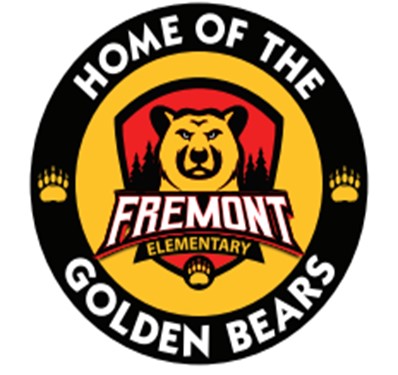 fremont elementary school logo of bear head with pine trees in the background 